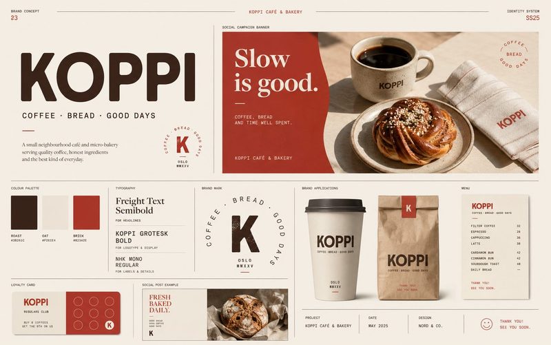 Brand identity and social campaign presentation, studio concept