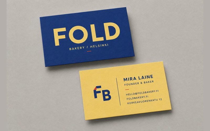 Bakery business card front and back print design, studio concept